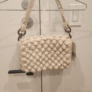 Zara Beige Knitted Shoulder Bag
